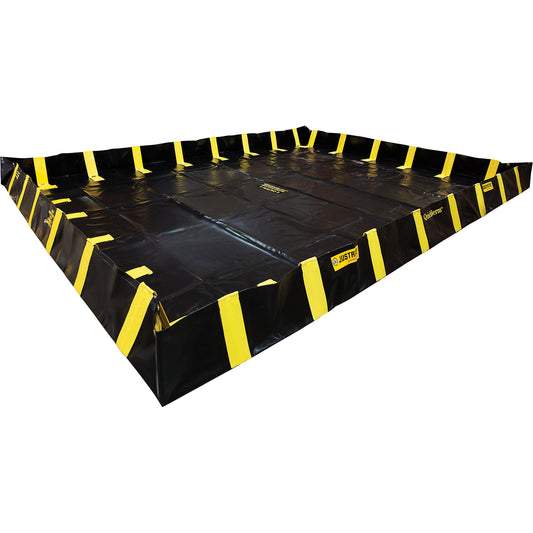 Justrite QuickBerm® Containment Berm with Inside Wall Supports, 1795 gal. Capacity, 12' W x 20' L x 12" H, Snap-Up Bracket