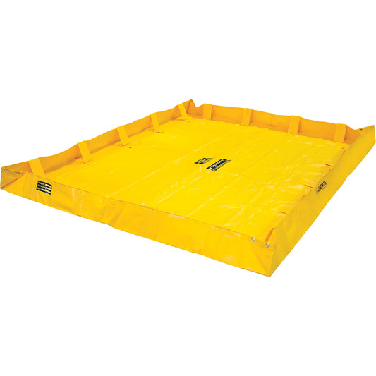 Justrite QuickBerm® Lite Containment Berm, 318 US gal. Capacity, 8' W x 8' L x 8" H, Snap-Up Bracket