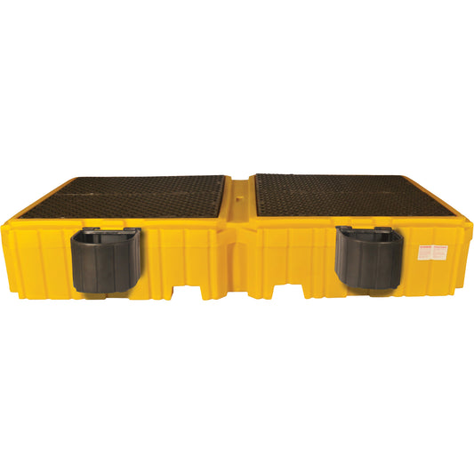 Ultratech Ultra-Twin IBC Spill Pallet® with Drain, 535 US gal. Spill Capacity, 124.5" x 61.625" x 22"