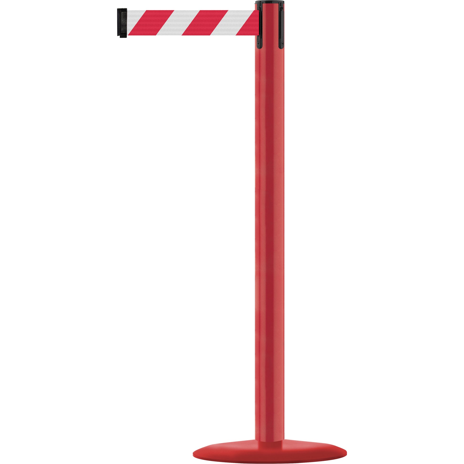 Tensator Marine Post, Steel, 38" H, White/Red Tape, 13' Tape Length