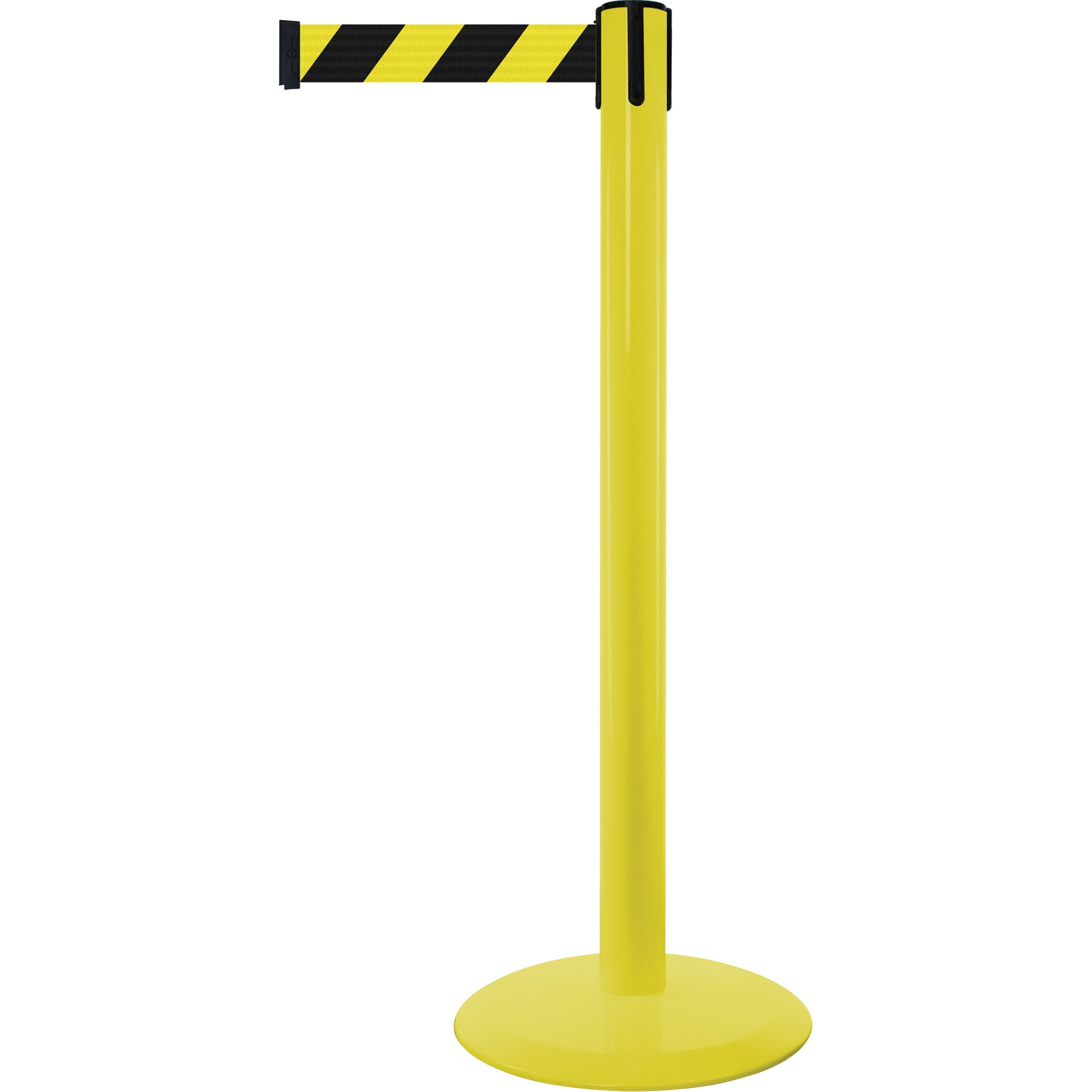 Tensator Marine Post, Steel, 38" H, Black/Yellow Tape, 13' Tape Length