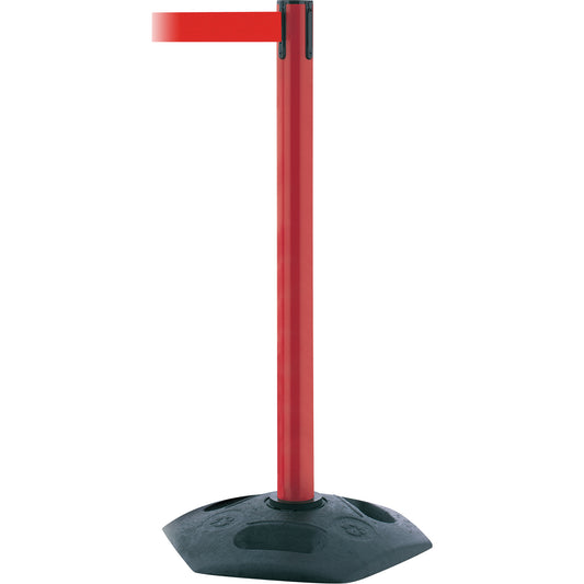 Tensator Single Line Heavy Duty Post, Plastic, 38" H, Red Tape, 13' Tape Length