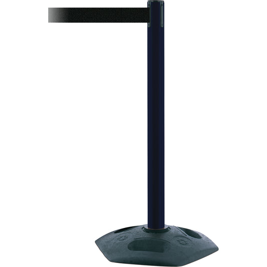 Tensator Single Line Heavy Duty Post, Plastic, 38" H, Black Tape, 13' Tape Length