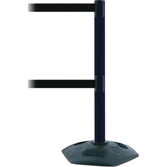 Tensator Dual Line Heavy Duty Post, Plastic, 38" H, Black Tape, 7.5' Tape Length