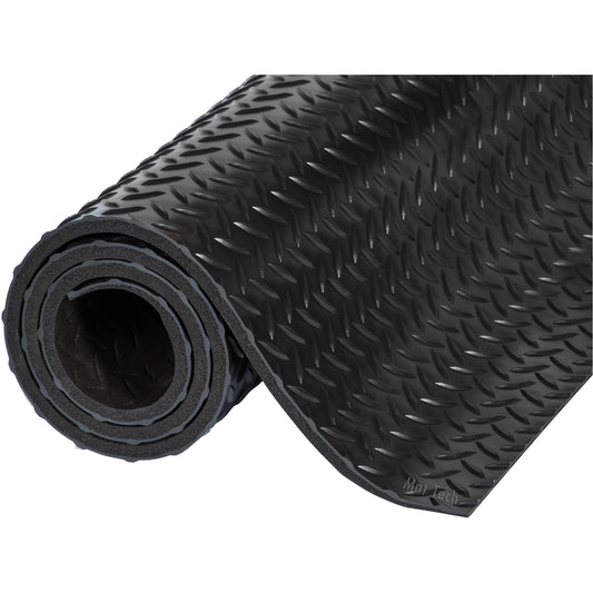 Mat Tech Industrial Deck Plate Mats, Diamond, 2' x 3' x 9/16", Black, PVC Sponge