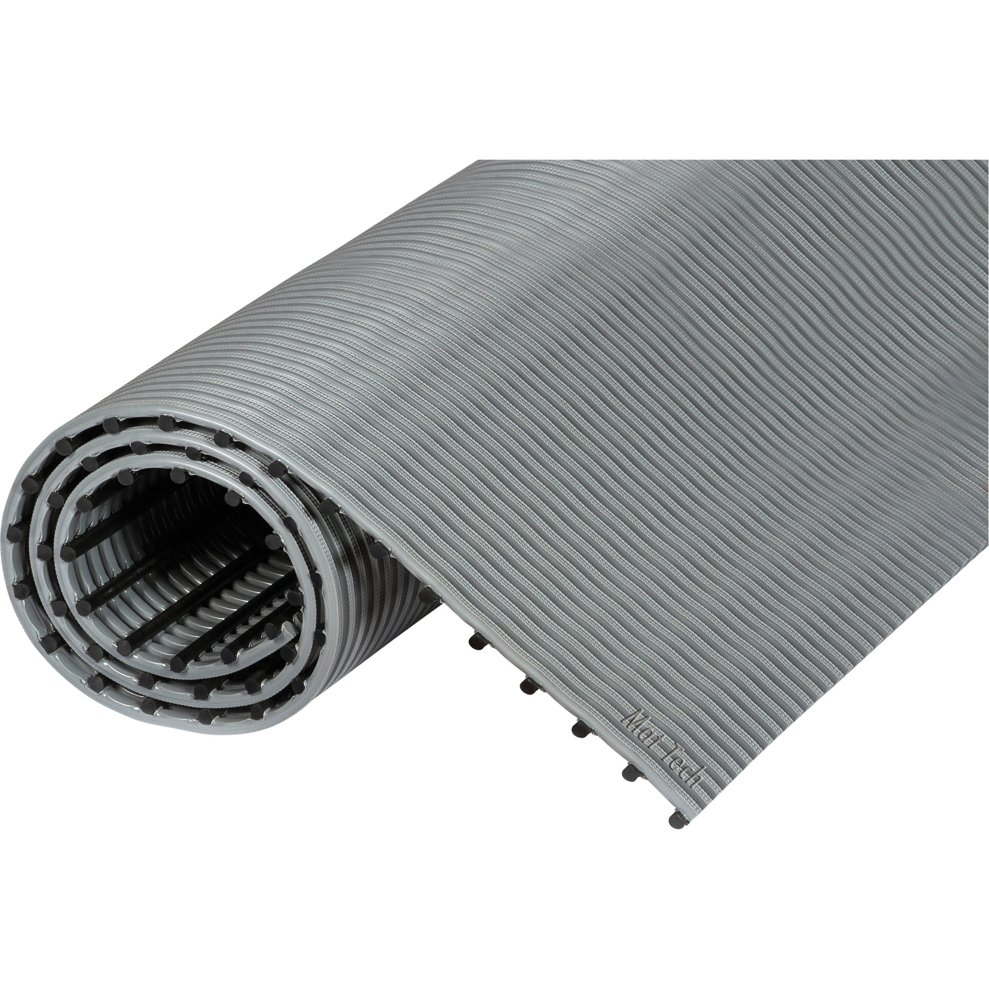 Mat Tech Sheer-Grip™ Mats, Slotted, 3' x 40' x 1/2", Grey, PVC