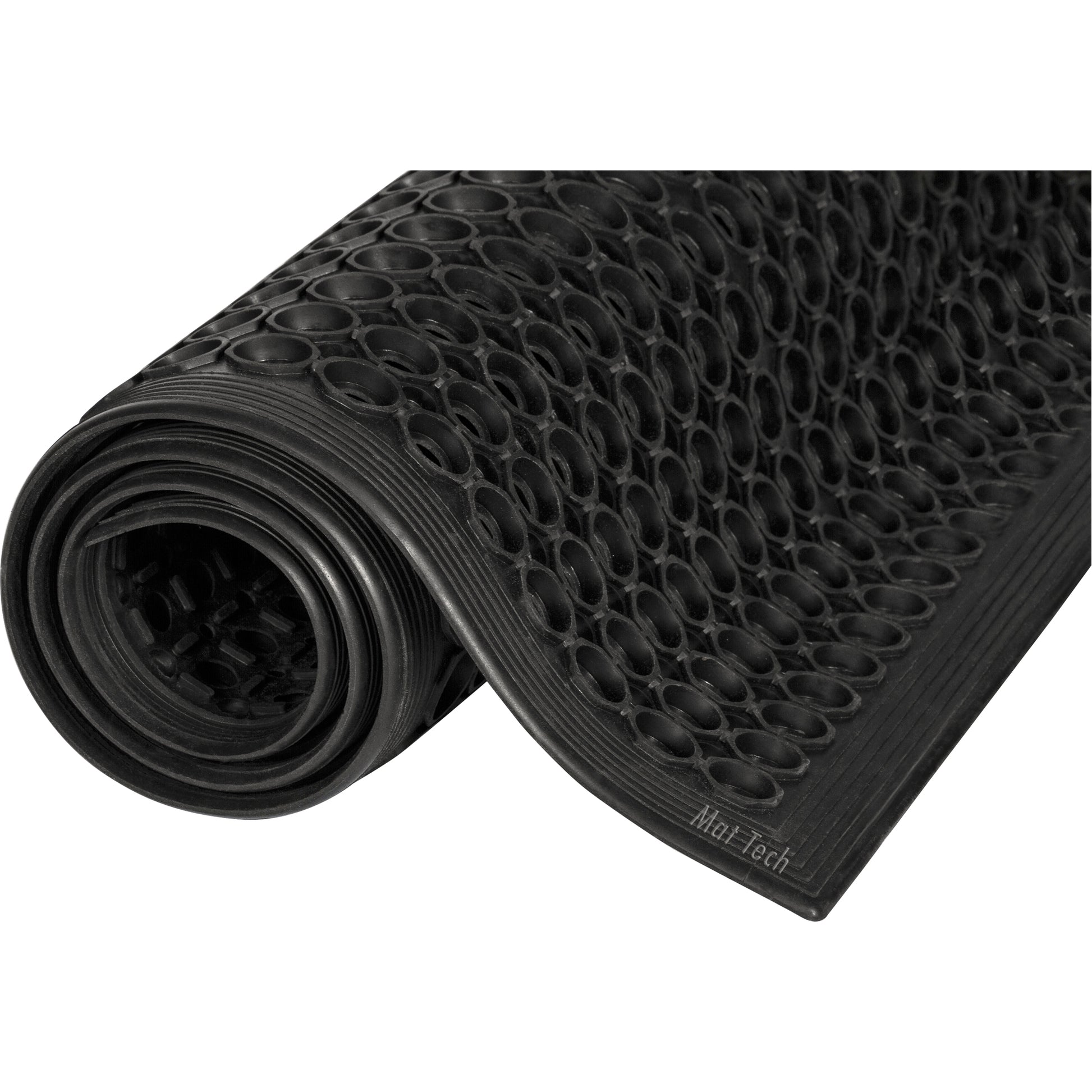 Mat Tech Safewalk™ Light Mats, Honeycomb, 3' x 14-3/5' x 1/2", Black, Rubber
