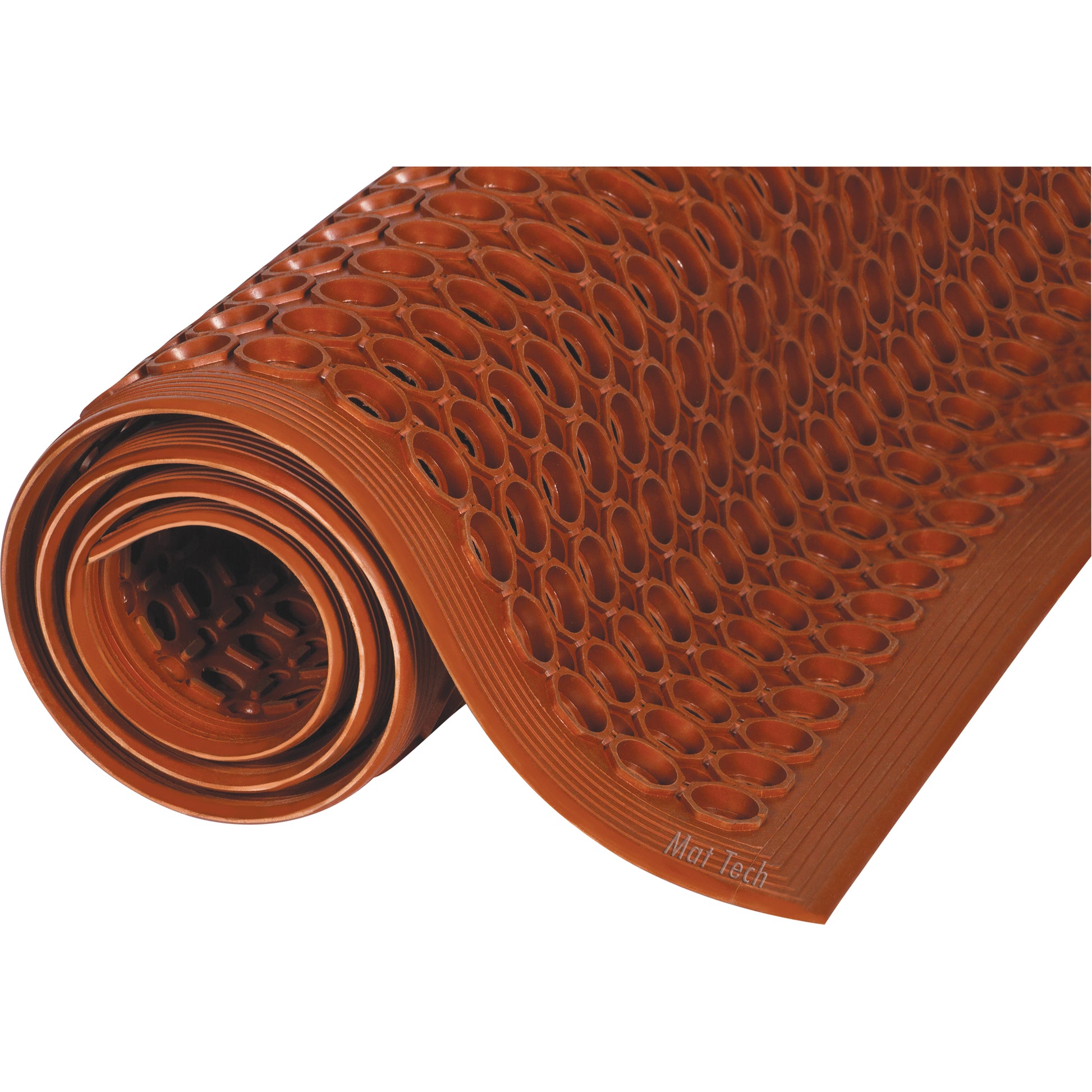 Mat Tech Safewalk™ Light Mats, Honeycomb, 3' x 9-9/10' x 1/2", Terracotta, Rubber