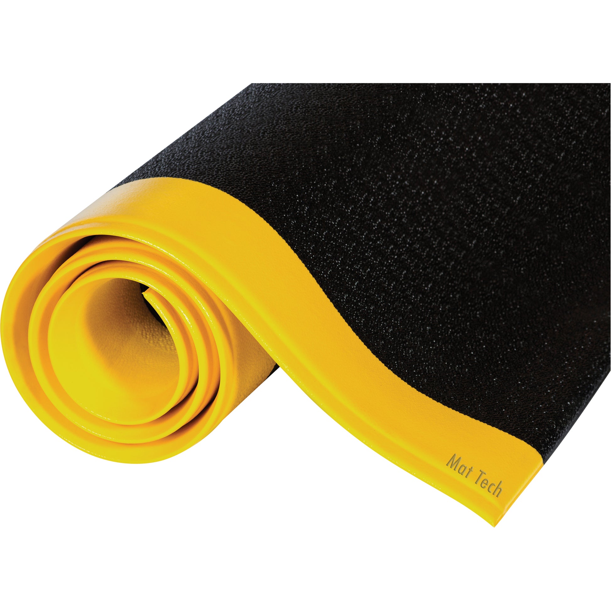 Mat Tech Tuff-Spun® Mats, Pebbled, 2' x 10' x 3/8", Black/Yellow, PVC Sponge