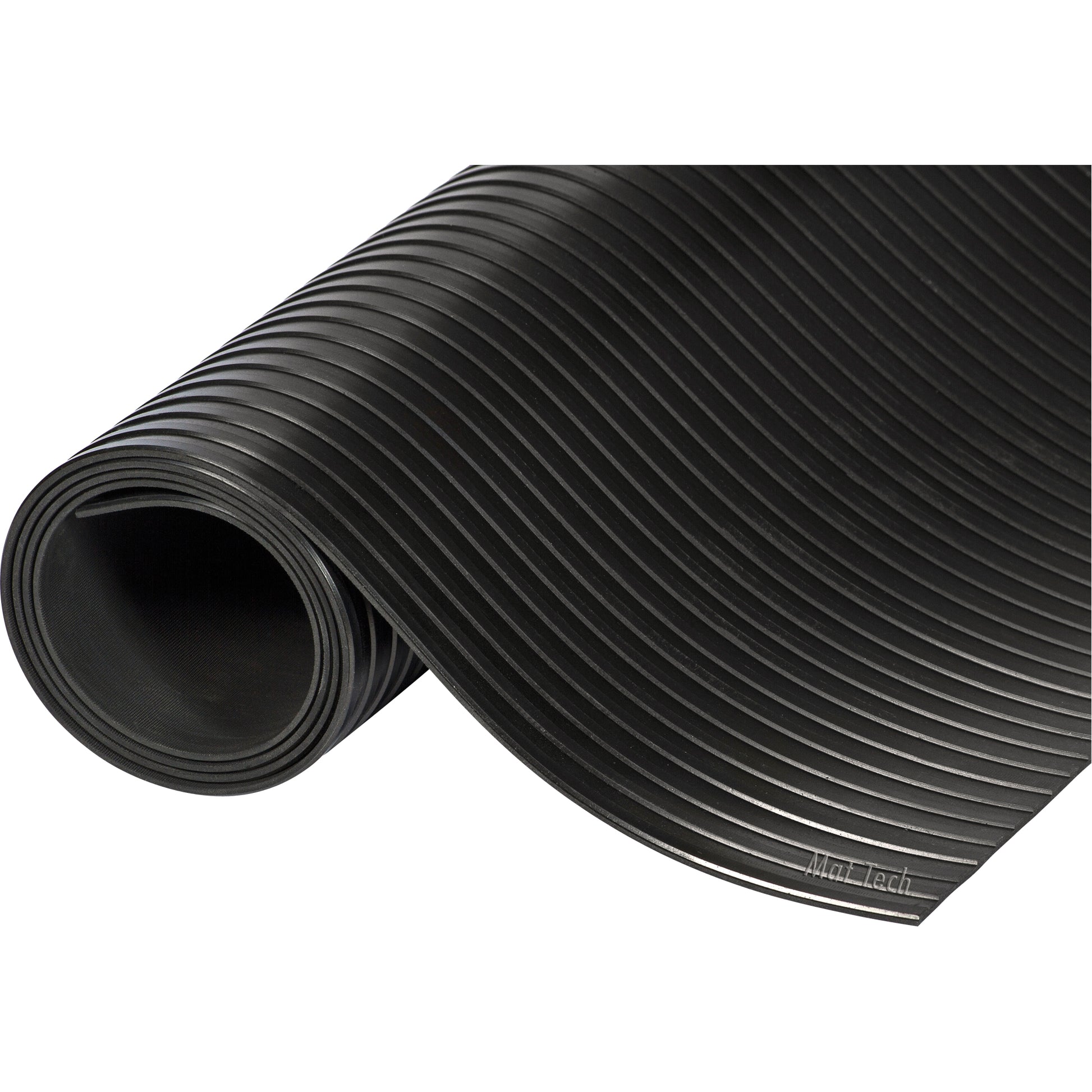 Mat Tech Wide Rib Mats, Runner, 3' x 12' x 1/8", Black