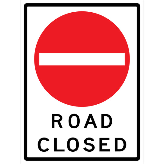 CCI Canada "Road Closed" Roll-Up Traffic Sign, 36" x 48", Vinyl, English with Pictogram