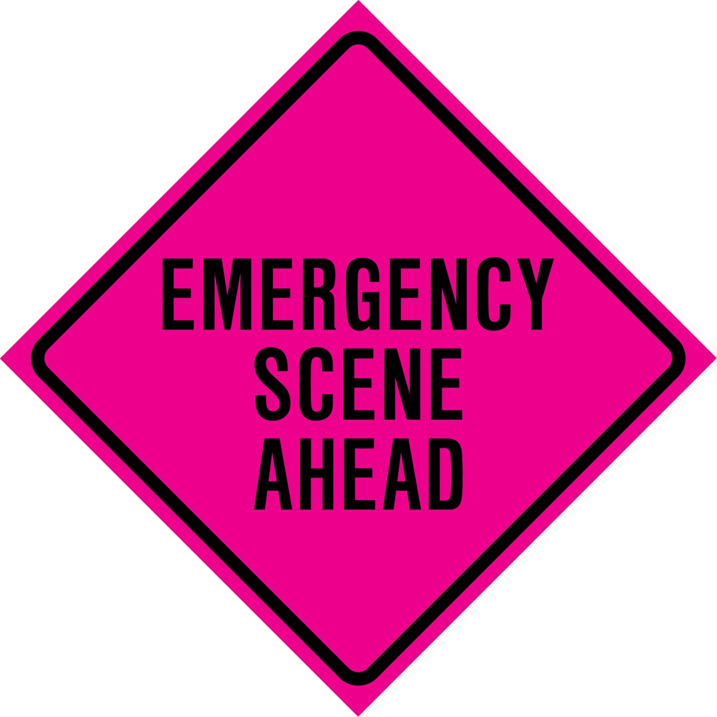 CCI Canada "Emergency Scene Ahead" Roll-Up Traffic Sign, 36" x 36", Vinyl, English