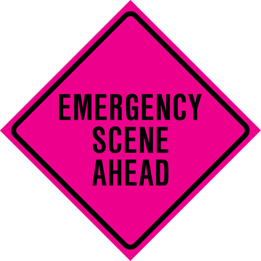 CCI Canada "Emergency Scene Ahead" Roll-Up Traffic Sign, 36" x 36", Vinyl, English