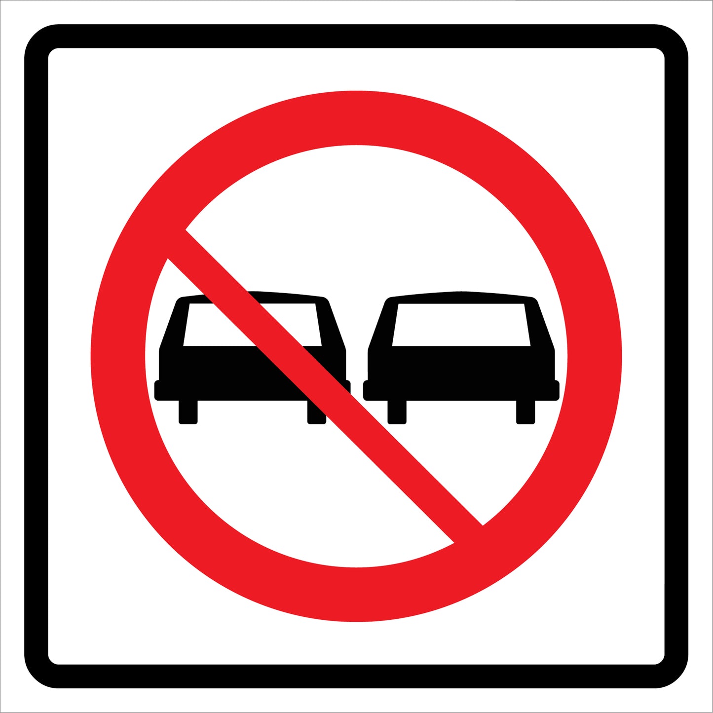 CCI Canada No Passing Roll-Up Traffic Sign, 29-1/2" x 29-1/2", Vinyl, Pictogram