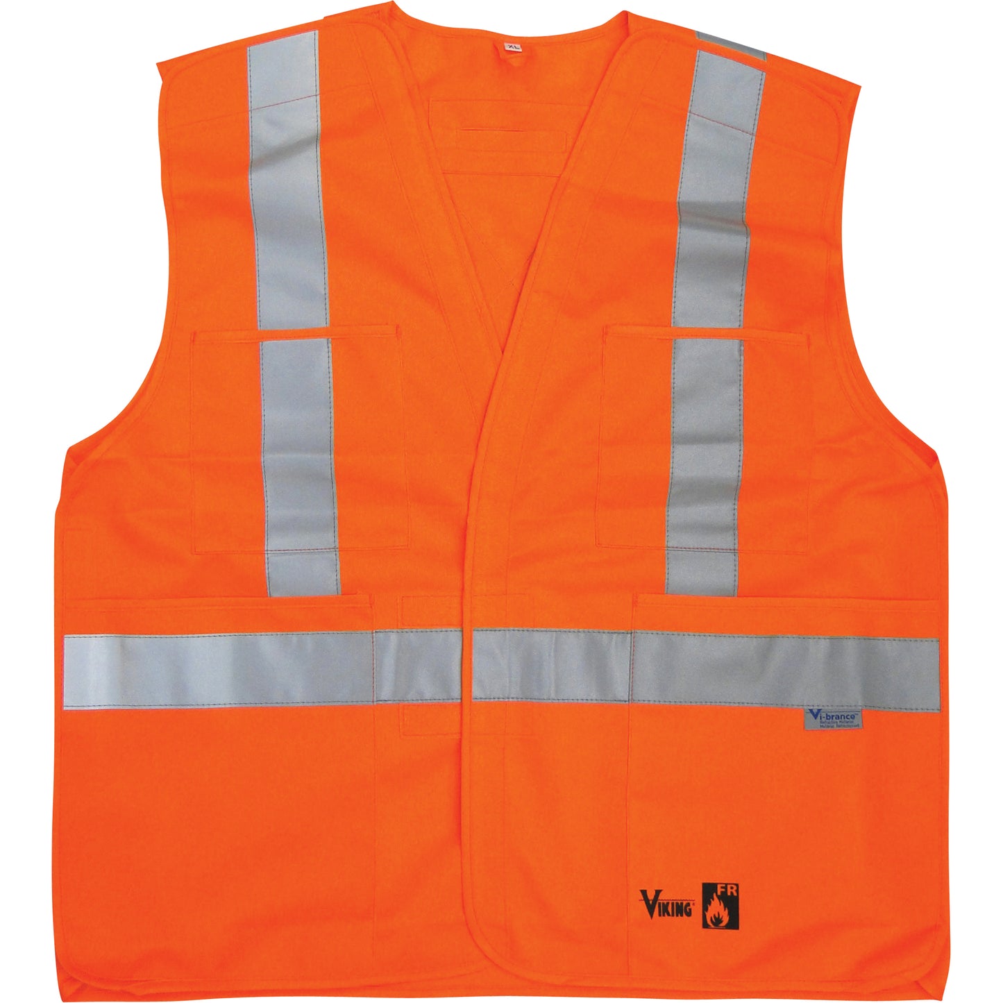 Viking Fire Retardant Safety Vest, High Visibility Orange, 2X-Large/3X-Large, Polyester