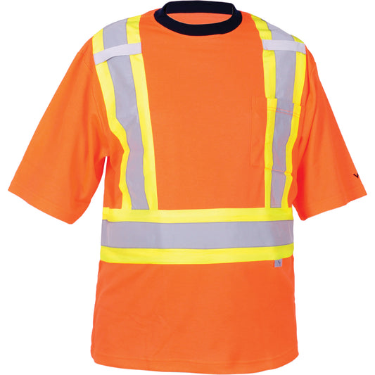 Viking Safety T-Shirt, Polyester, Large, High Visibility Orange