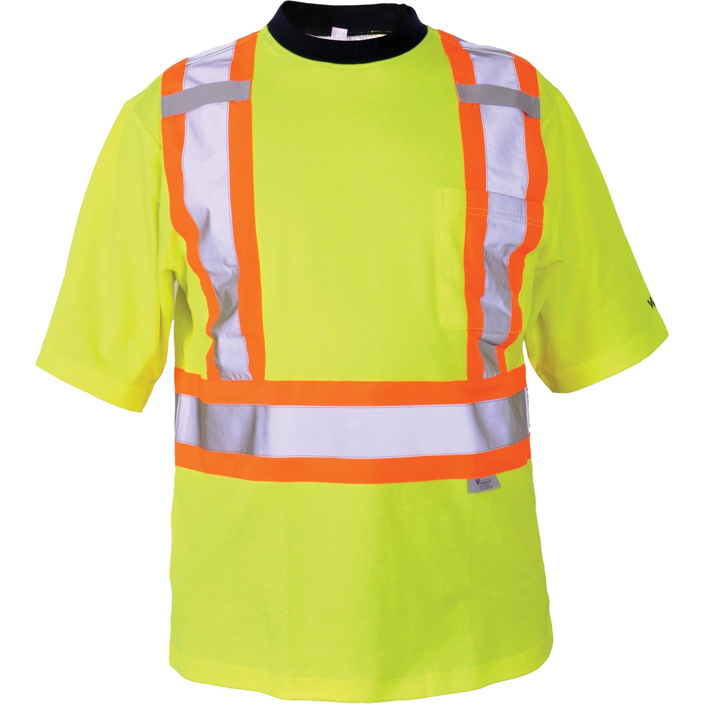 Viking Safety T-Shirt, Polyester, Medium, High Visibility Lime-Yellow