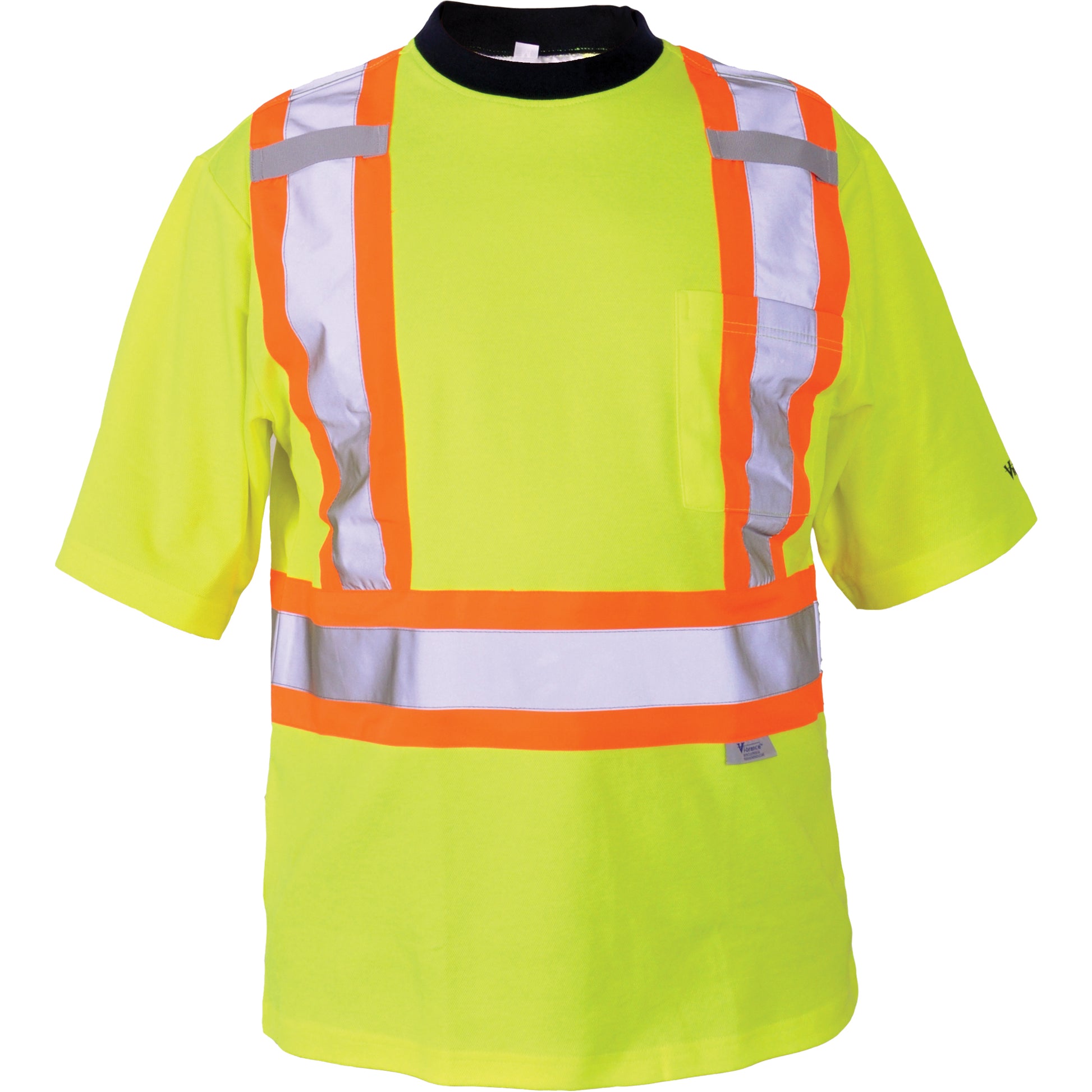 Viking Safety T-Shirt, Polyester, Medium, High Visibility Lime-Yellow