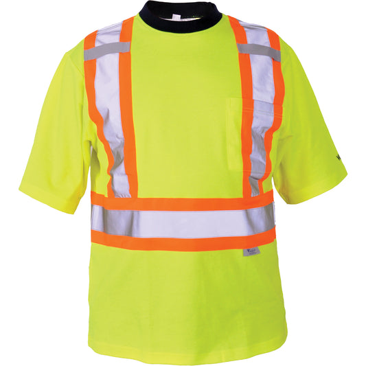 Viking Safety T-Shirt, Polyester, Medium, High Visibility Lime-Yellow