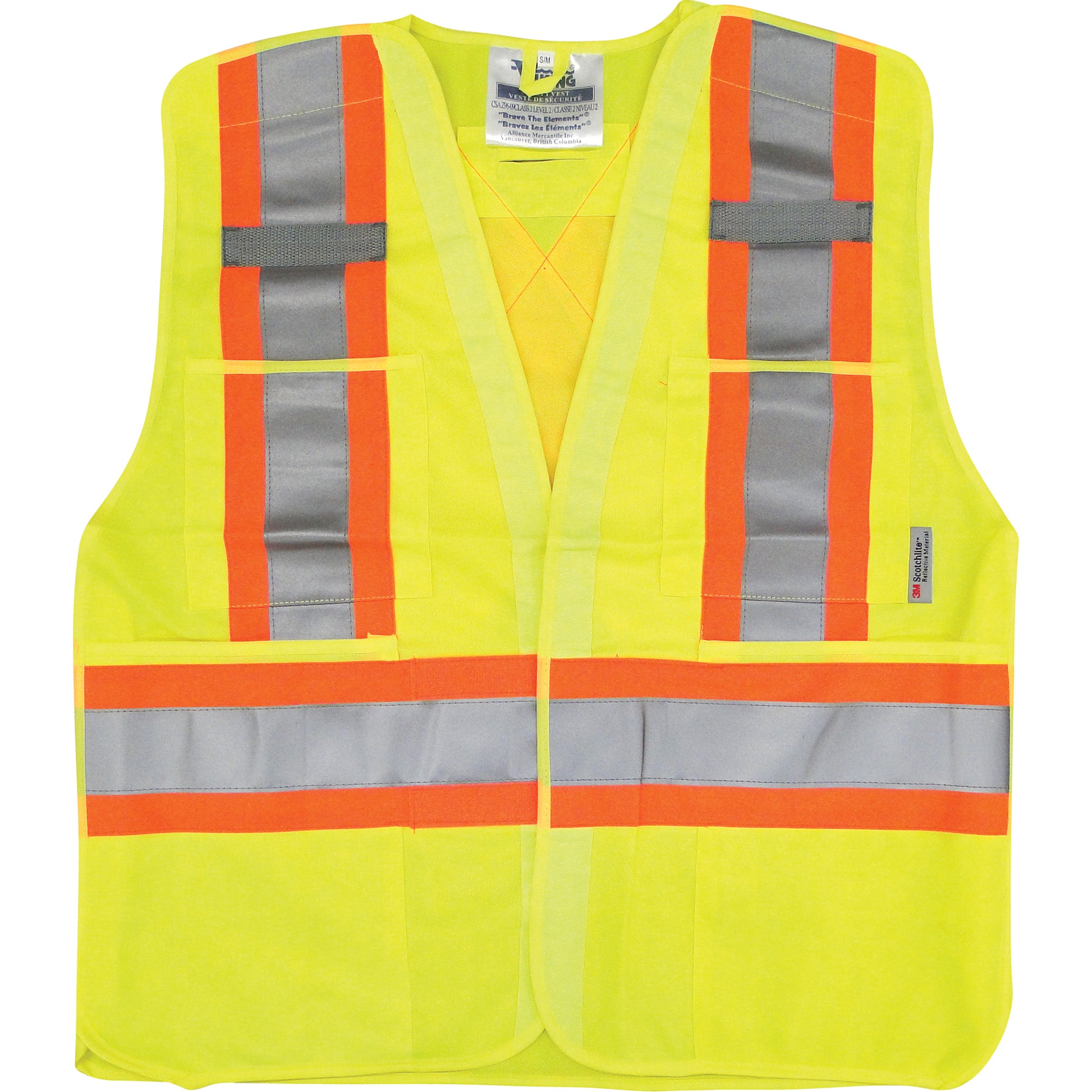 Viking Traffic Safety Vest, High Visibility Lime-Yellow, 2X-Large/3X-Large, Polyester