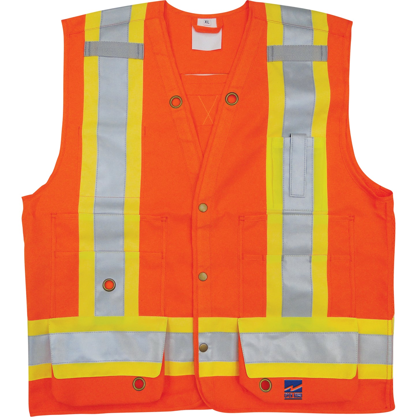 Viking Surveyor Safety Vest, High Visibility Orange, Large, Polyester