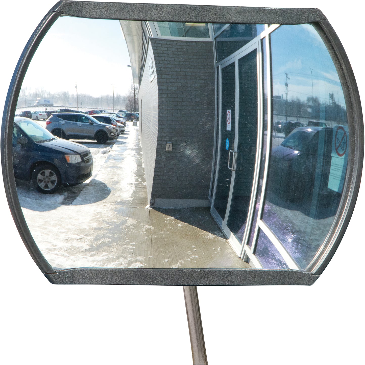 Zenith Safety Products Roundtangular Convex Mirror with Telescopic Arm, 12" H x 18" W, Indoor/Outdoor