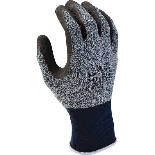 Showa 341 Gloves, 7/Medium, Rubber Latex Coating, 13 Gauge, Nylon Shell