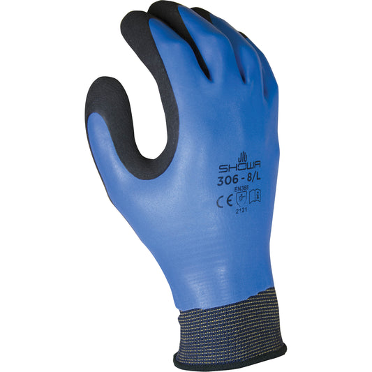 Showa 306 Gloves, 6/Small, Rubber Latex Coating, 13 Gauge, Nylon Shell