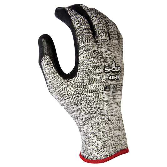 Showa 430 Gloves, Size Large/9, 10 Gauge, Nitrile/Polyurethane Coated, HPPE Shell, ANSI/ISEA 105 Level 4