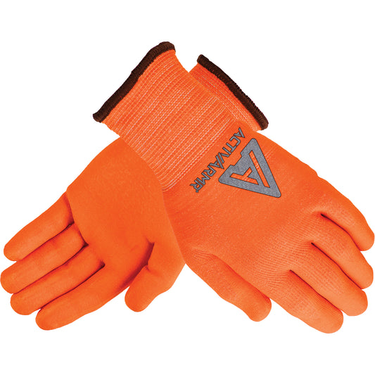 Ansell ActivArmr® 97-013 Hi-Viz™ Gloves, 7, Nitrile/Polyurethane Coating, 13 Gauge, Nylon Shell