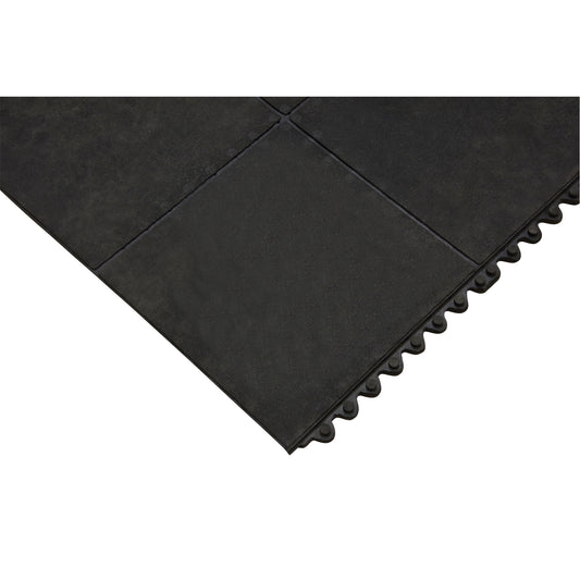 Zenith Safety Products Anti-Fatigue Matting, Smooth, 3' x 3' x 1/2", Black, Natural Rubber