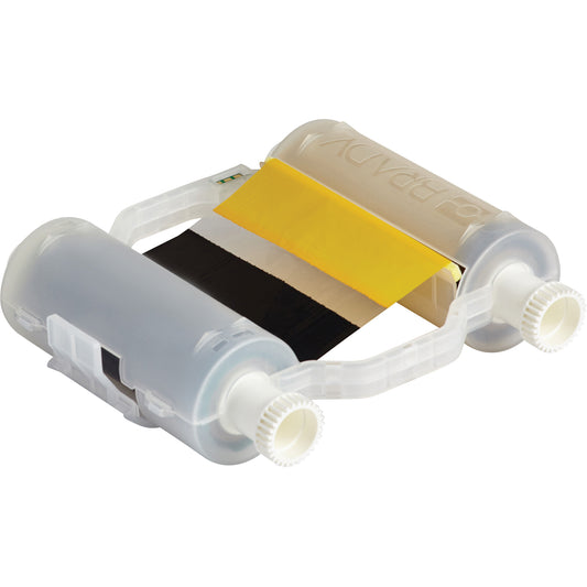 Brady Printer Ribbon, 4.33" x 8", Black/Yellow