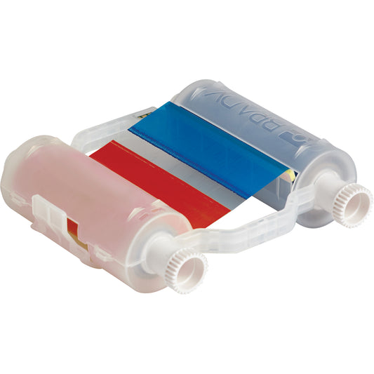 Brady Printer Ribbon, 4.33" x 16", Blue/Red