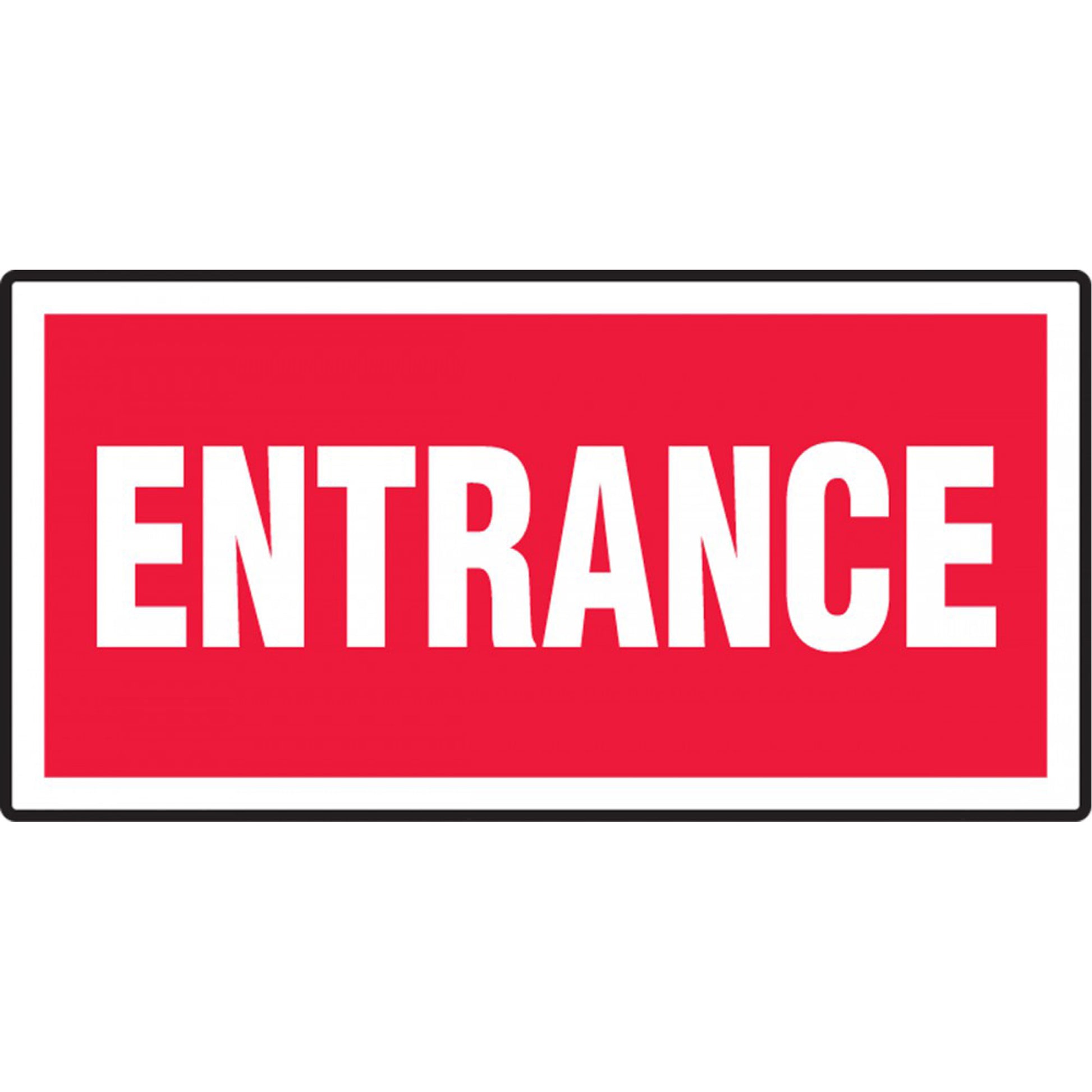 Accuform Signs "Entrance" Sign, 7" x 14", Vinyl, English