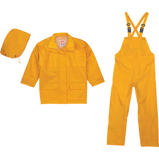 Viking Open Road® 150D Rip-Stop 3-Piece Rain Suit, Polyester, 3X-Large, Yellow