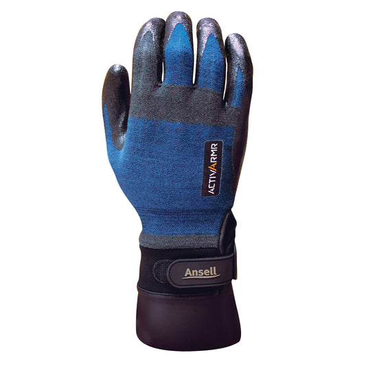 Ansell ActivArmr® HVAC 97-002 Gloves, 10/X-Large, Nitrile Coating, 18 Gauge, Nylon Shell
