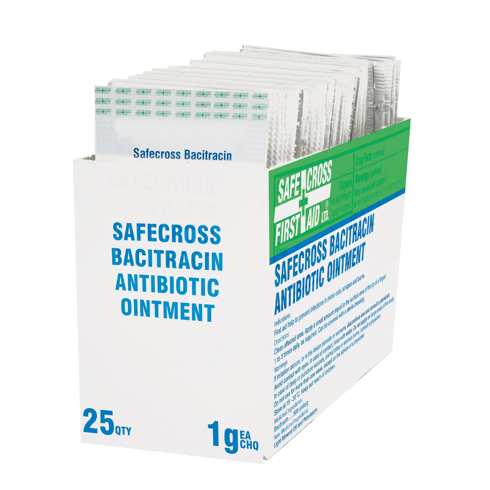 Safecross First Aid Bacitracin Zinc Topical Treatment, Cream, Class 1