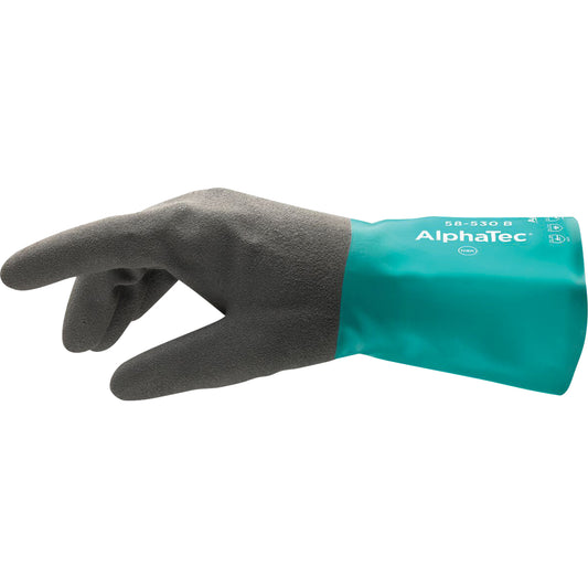 Ansell AlphaTec® 58-535B Gloves, Size Small/7, 14" L, Nitrile, Acrylic Inner Lining, 13-mil