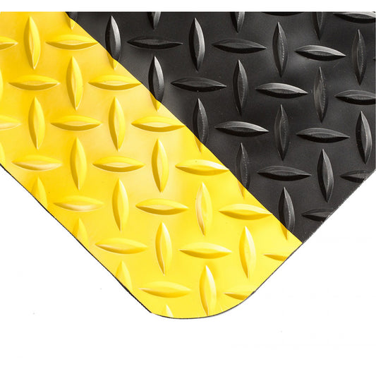 Wearwell SpongeCote® Mats No.415, Diamond, 5' x 50' x 9/16", Black/Yellow, PVC Sponge