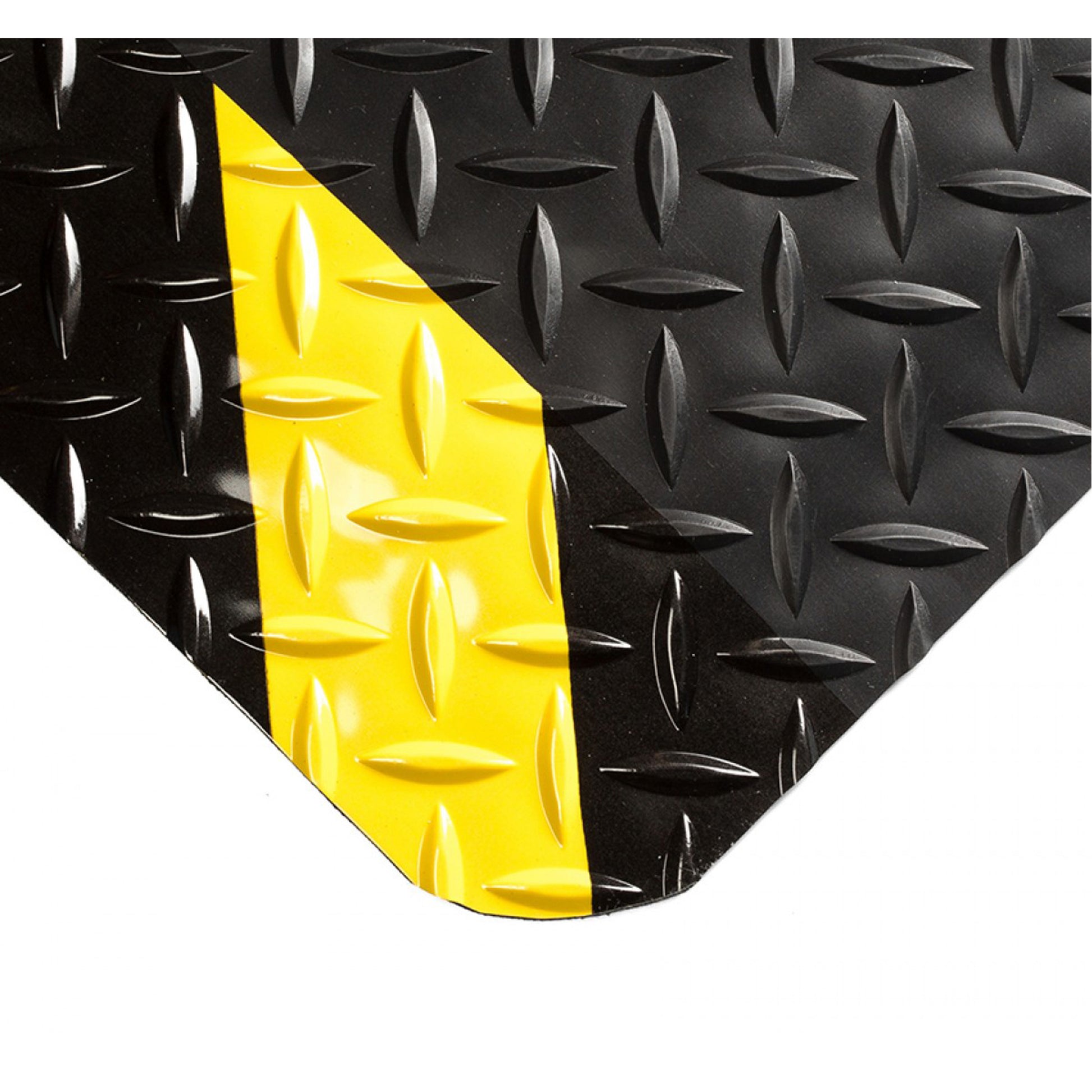 Wearwell SpongeCote® Mats No.415, Diamond, 4' x 75' x 9/16", Black/Yellow, PVC Sponge