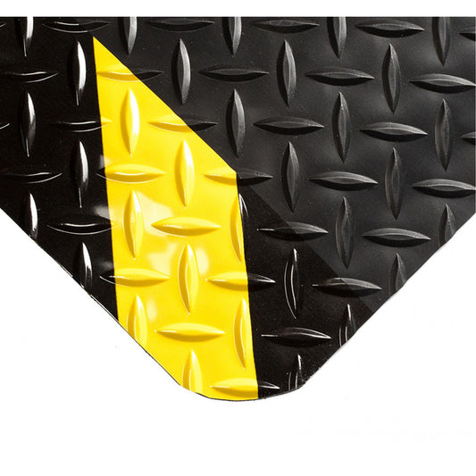 Wearwell SpongeCote® Mats No.415, Diamond, 4' x 75' x 9/16", Black/Yellow, PVC Sponge