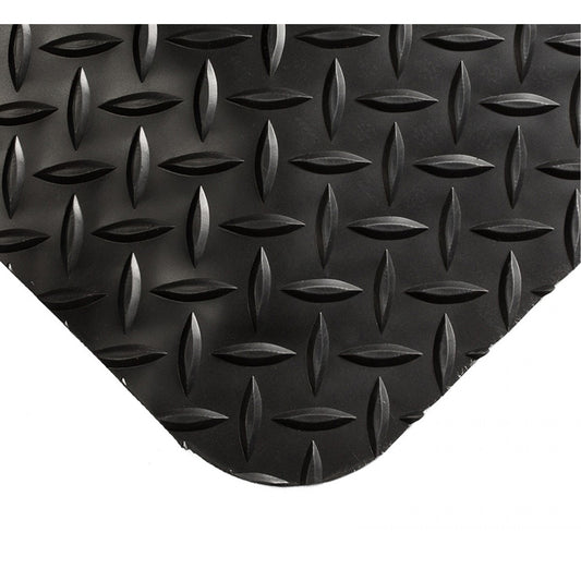 Wearwell Smart Mats No.497, Diamond, 3' x 8' x 5/8", Black, PVC/Urethane