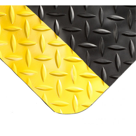 Wearwell Select Mats No.495, Diamond, 2' x 5' x 9/16", Black/Yellow, PVC/PVC Sponge