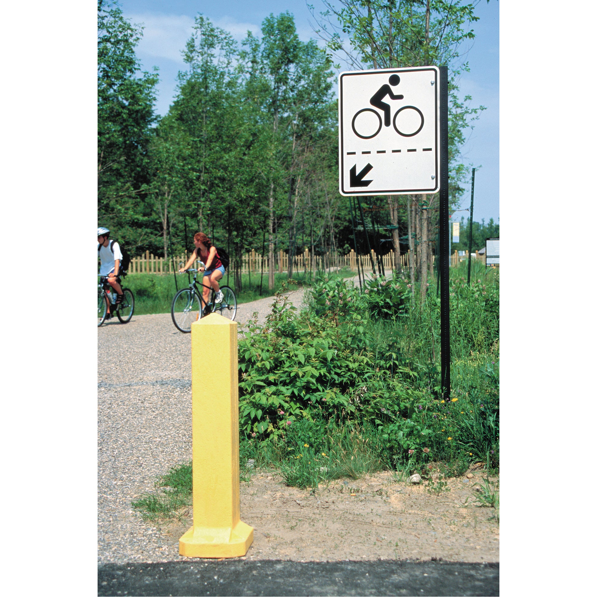 Bollards, Plastic, 33" H x 6" W, Yellow