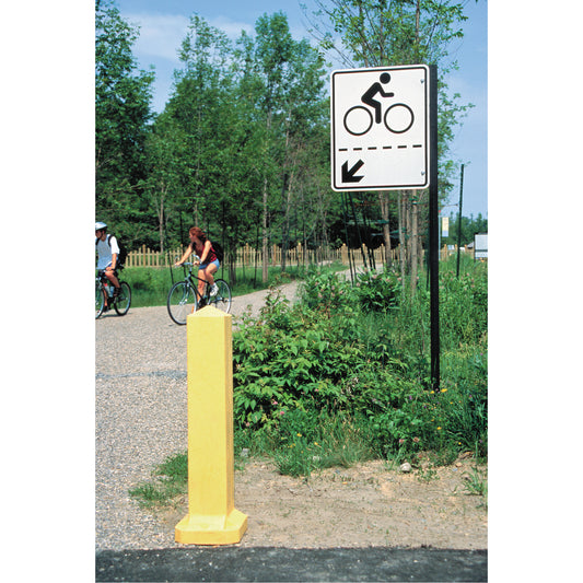 Bollards, Plastic, 33" H x 6" W, Yellow