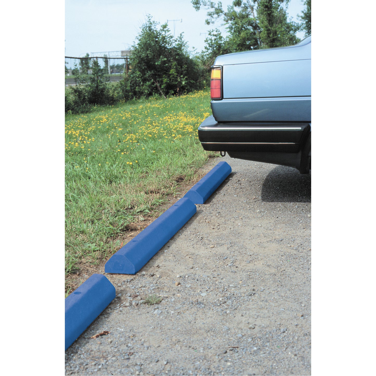 Plastic Recycling Car Stops, Plastic, 6' L, Blue