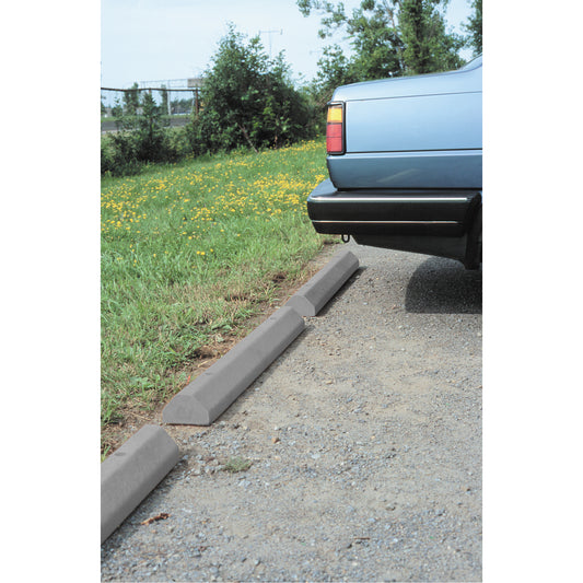 Plastic Recycling Car Stops, Plastic, 6' L, Grey