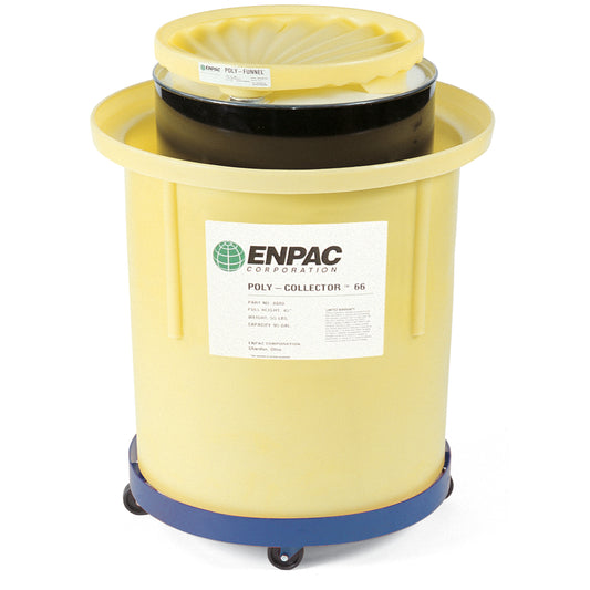 Enpac Poly-Collector™ 66 with Steel Drum, 32.5" dia. x 42" H, 70 US gal. Spill Cap.