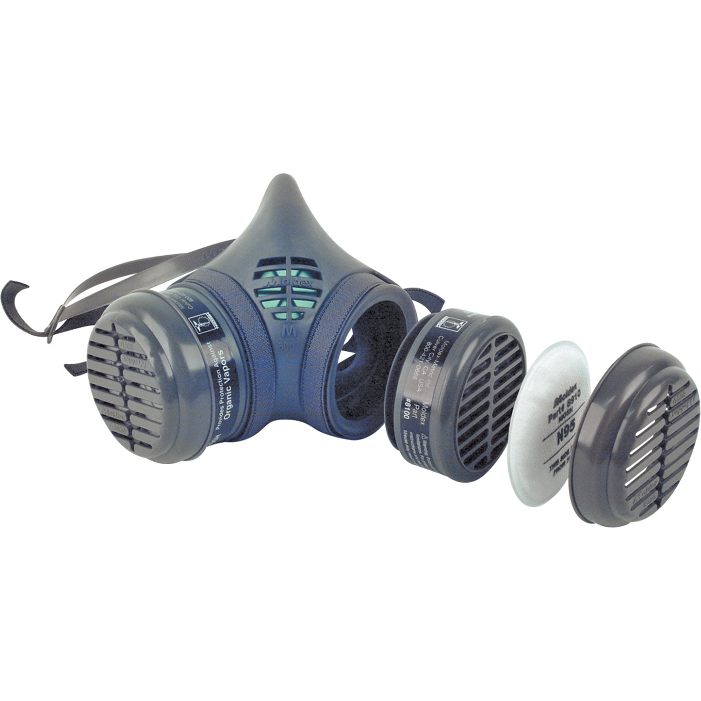 Moldex 8000 Series Assembled Respirator, Elastomer/Thermoplastic, Large