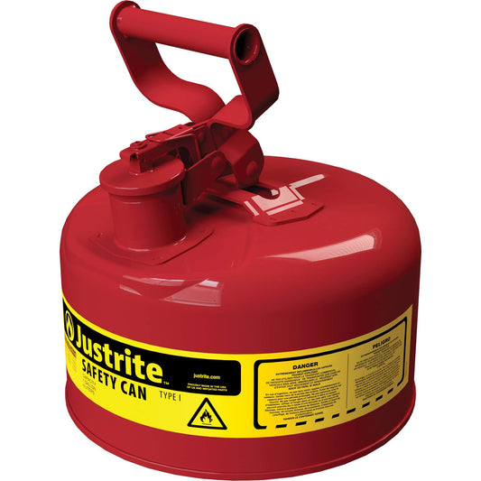 Safety Cans, Type I, Steel, 1 US gal., Red, FM Approved/UL/ULC Listed